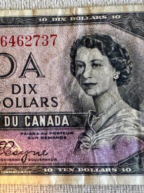 1954 Rare Devil's Head $10 Canadian Currency